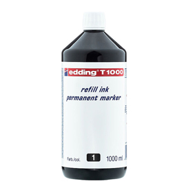 Inchiostro permanente t1000 - per marcatori edding - 1000 ml - nero - edding