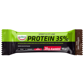 Integratore sport & fit line protein 35% - gusto dark chocolate - 45 gr - equilibra