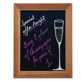 Lavagna nera teak 20x24cm woody securit