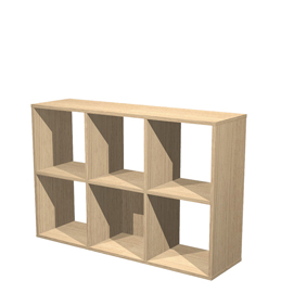 Libreria 6 caselle 104x29,2cm-h69,8cm rovere - rainbow