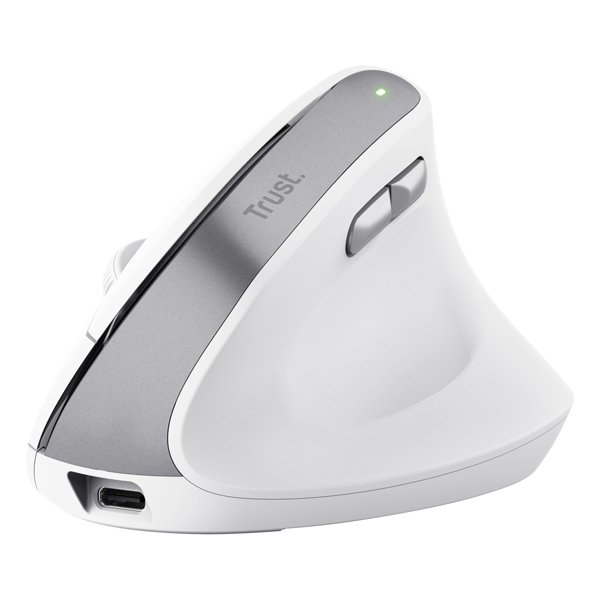 Mouse ergonomico bayo ii wireless - bianco - trust