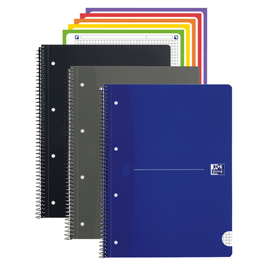 Maxiquaderno spiralato office essentials - a5+ - 5 mm - 240 pagine - 80 gr - colori assortiti - oxford