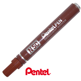 Marcatore pentel pen n50 marrone p.tonda