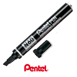 Marcatore pentel pen n60 nero p.scalpello