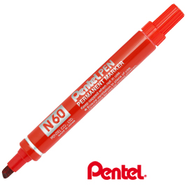 Marcatore pentel pen n60 rosso p.scalpello