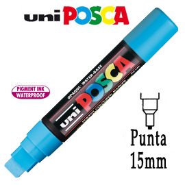 Marcatore uni posca pc17k p.scalpello 15mm azzurro uni mitsubishi
