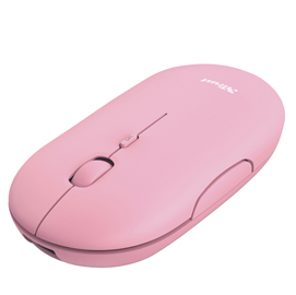 Mouse puck - ultrasottile - wireless - ricaricabile - rosa - trust