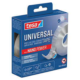 Nastro biadesivo nano power - 30 mm x 3 m - acrilico - trasparente - tesa