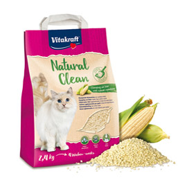 Natural clean per lettiera al mais bianco - per gatti - formato 2,4 kg - vitakraft