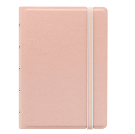 Notebook pocket - con elastico - copertina similpelle - 144 x 105 mm - 56 pagine - a righe - pesca - filofax