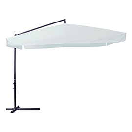 Ombrellone quadro - con braccio laterale - 3 x 3 m - bianco - garden friend