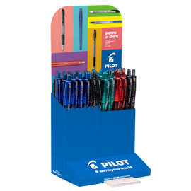 Penna a scatto supergrip g - punta 0,7mm - colori assortiti - pilot - expo 48 pezzi