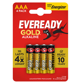 Pila ministilo aaa - 1,5v - eveready gold  - alcalina - energizer - blister 4 pezzi