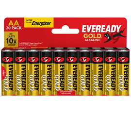 Pila stilo aa - 1,5v - eveready gold- alcalina - energizer - blister 20 pezzi