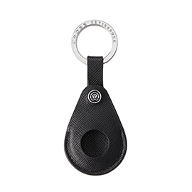 Portachiavi per smart tracker - pelle saffiano - nero - cross