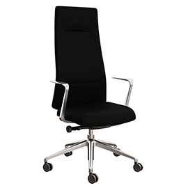 Poltrona direzionale bull bua - con braccioli fissi - nero - unisit