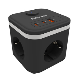 Power cube type f - nero - fellowes