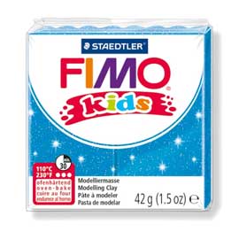 Pasta polimerica fimo kids 42gr blu glitter 312