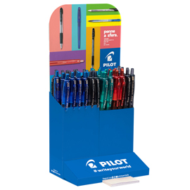 Penna a scatto supergrip g - punta 1,6mm - colori assortiti  - pilot - expo 48 pezzi