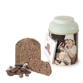 Panettoncino cioccolato, gift box in lattina 100g loison