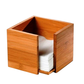 Portatovaglioli - in bamboo - 19x19x10 cm - colore naturale - leone