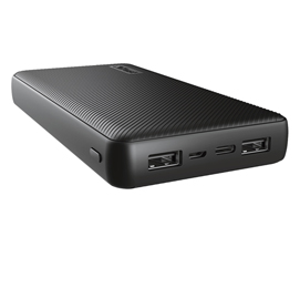 Powerbank ultrasottile primo - 20.000 mah - nero - trust