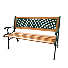 Panca da giardino rombo - in ghisa e legno - 74 x 52 x 125 cm - garden friend