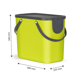 Pattumiera albula - 40 l - verde lime - rotho