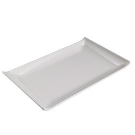 Piatto rettangolare - 28,6 x 18 x 2,8 cm - melamina - bianco - leone