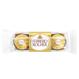 Praline rocher - gusto cioccolato/nocciola - ferrero - conf. 3 pezzi