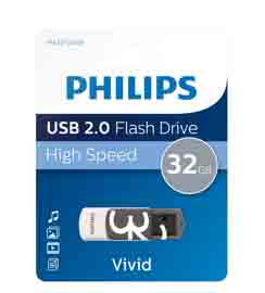 Philips usb 2.0 32gb vivid edition grigio