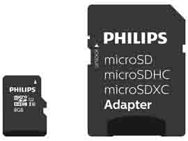 Philips miro sdhc card 8gb class 10 incl. Adapter