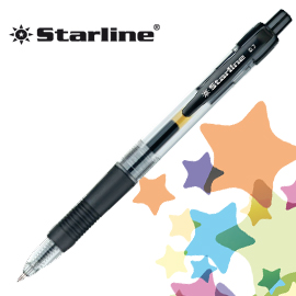 Penna sfera scatto ink gel nero 0.7mm fine starline