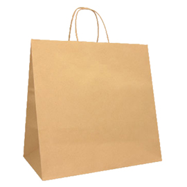 Shopper twisted xlarge - maniglie cordino ritorto - 32 x 23 x 35 cm - carta biokraft - avana - mainetti bags - conf. 25 pezzi