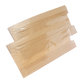 Sacchetto per alimenti - con finestra - 20 x 34 cm - carta kraft - avana - viva - conf. 500 pz