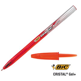 Scatola 20 penne sfera cristal gel bic 0.8mm rosso bic