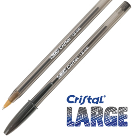 Scatola 50 penna sfera cristal® large 1,6mm nero bic®