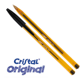 Scatola 50 penna sfera cristal® fine 0,8mm nero bic®