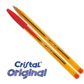 Scatola 50 penna sfera cristal® fine 0,8mm rosso bic®