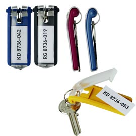 Scatola 6 portachiavi key clip giallo durable