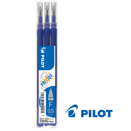 Set 3 refill sfera frixionball clicker 0.5mm blu pilot