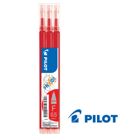 Set 3 refill sfera frixionball clicker 0.5mm rosso pilot