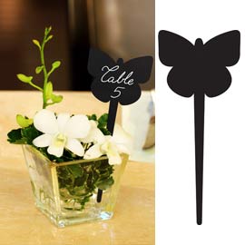 Set 5 silhouette tags 'farfalla' securit