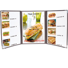 Set 3 porta menu' crystal br3 triplo (per 6 fogli a4)