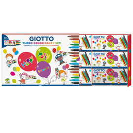 Set 12 astucci da 6 pennarelli turbo color party gifts giotto