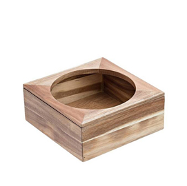 Supporto per ciotola - in bamboo - 26x26x11 cm - colore naturale - leone