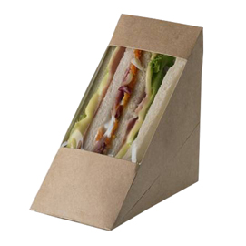 Scatole per sandwich street food in carta kraft - 12,3x7,2x12,3 cm - leone - conf. 100 pezzi