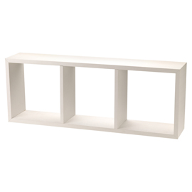 Scaffale cubo - 3 ripiani mdf - 30 x 15 x 80 cm - bianco - king collection