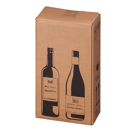 Scatola wine pack - per 2 bottiglie - 20,4 x 10,8 x 36,8 cm - bong packaging - conf. 10 pezzi