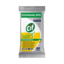 Salviette multisuperfici igienizzanti - biodegradabili - cif - conf. 100 pezzi